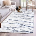 thumbnail image 1 of Blue Navy Branches Washable Area Rugs 4'x6', Abstracts Plant Silhouettes Modern Low Pile Throw Living Room Rug Non-Slip Sturdy Edge Binding Carpet for Indoor Entryway Bedside Kitchen, 1 of 9