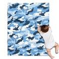 thumbnail image 1 of Blue Navy Camo Classic Shapes Pattern Blanket,Comfortable Soft Flannel Throw Blanket,All Season,Warm Lightweight Blankets for Sofa Bed Couch Living Room Chair,30"x40", 1 of 4