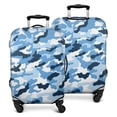 thumbnail image 1 of Blue Navy Camo Classic Shapes Pattern Luggage Cover Fashion Suitcase Cover Baggage Covers Fit 25-28 Inch Luggage (Go Travel), 1 of 5