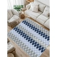 thumbnail image 1 of Blue Navy Grey Area Rug for Bedroom 3x5 Ft Geometric Medieval Super Soft fuzzy Throw Rug Non-Slip Fluffy Plush Indoor Floor Carpet for Living Room Nursery Home Decor, 1 of 8
