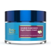 Blue Nectar Kumkumadi Night Cream with Jasmine for Deep Hydration and Cell Regeneration with Kumkumadi Oil & Organic Ghee for Smooth, Radiant and Glowing Skin (16 Herbs, 50g)