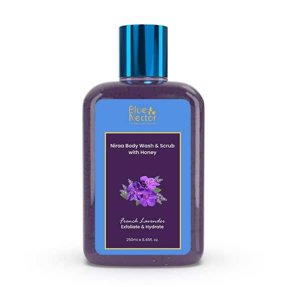 Blue Nectar Niraa French Lavender Tan Removal Body Wash Scrub for Women Men - 250ml