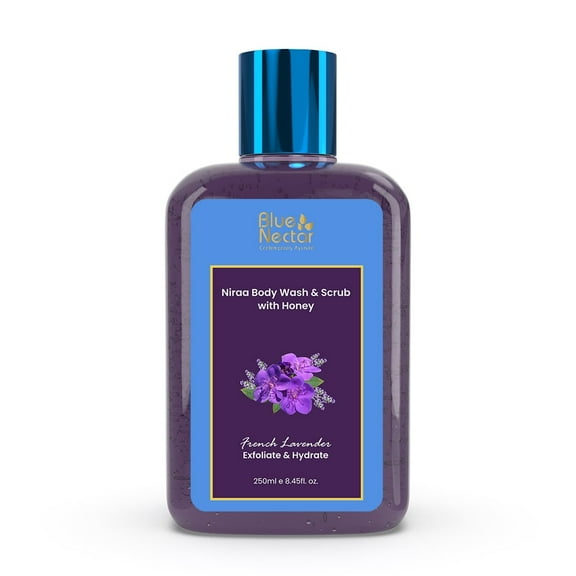 Blue Nectar Niraa French Lavender Tan Removal Body Wash Scrub for Women Men - 250ml