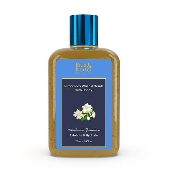 Blue Nectar Niraa Madurai Jasmine Tan Removal Body Wash  Scrub for Women  Men - 250ml