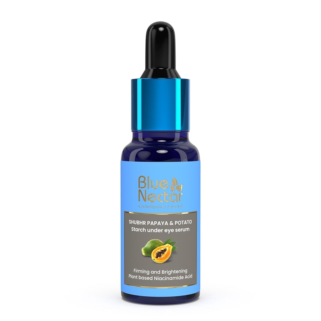 Blue Nectar Under Eye Serum with Plant-Based Niacinamide from Potato Starch & Papaya (17 Herbs, 1Fl OZ)