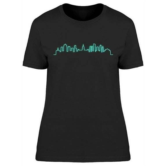 Blue Neon Buenos Aires Design T-Shirt Women -Image by Shutterstock, Female Small