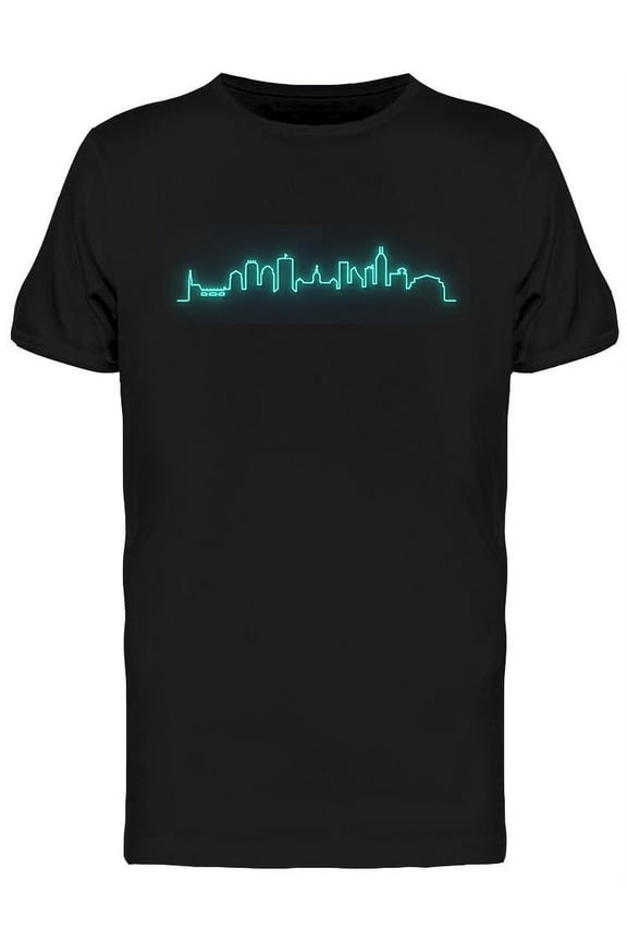Blue Neon Indianapolis T-Shirt Men -Image by Shutterstock, Male Medium