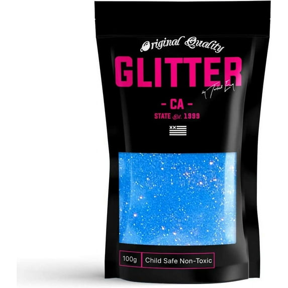 Blue Neon Premium Glitter Multi Purpose Dust Powder 100g / 3.5oz for use with Arts & Crafts Wine Glass Decoration Weddings Cards Flowers Cosmetic Face Body Nails