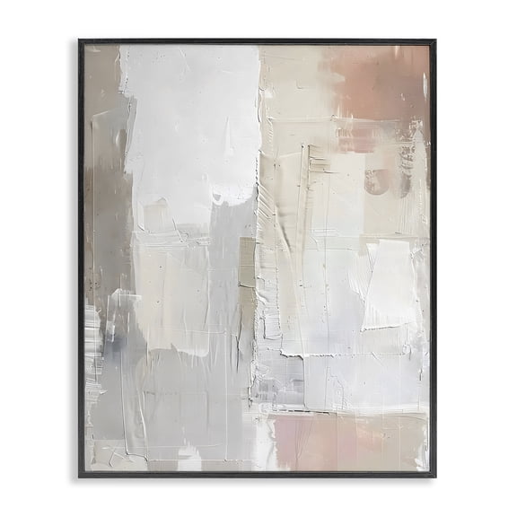 Stupell Industries Blue & Neutral Abstraction Black Framed Giclee Art, design by Riley B