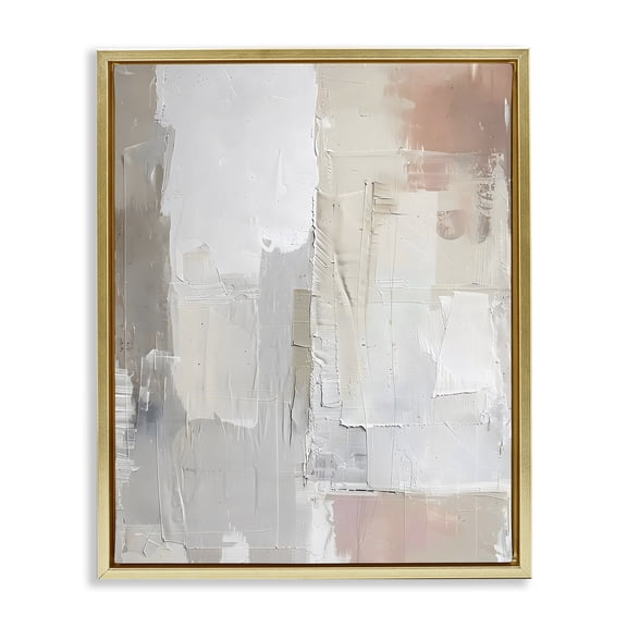 Stupell Industries Blue & Neutral Abstraction Gold Framed Floater Canvas Wall Art, design by Riley B