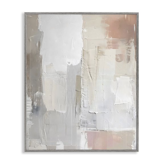 Stupell Industries Blue & Neutral Abstraction Gray Framed Giclee Art, design by Riley B