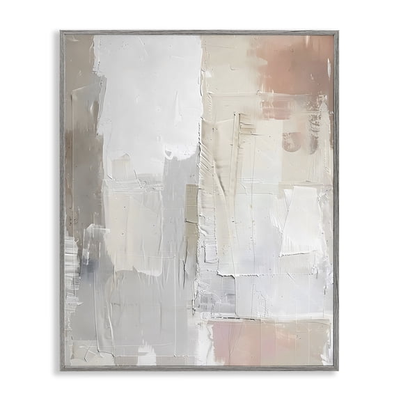 Stupell Industries Blue & Neutral Abstraction Gray Framed Giclee Art, design by Riley B