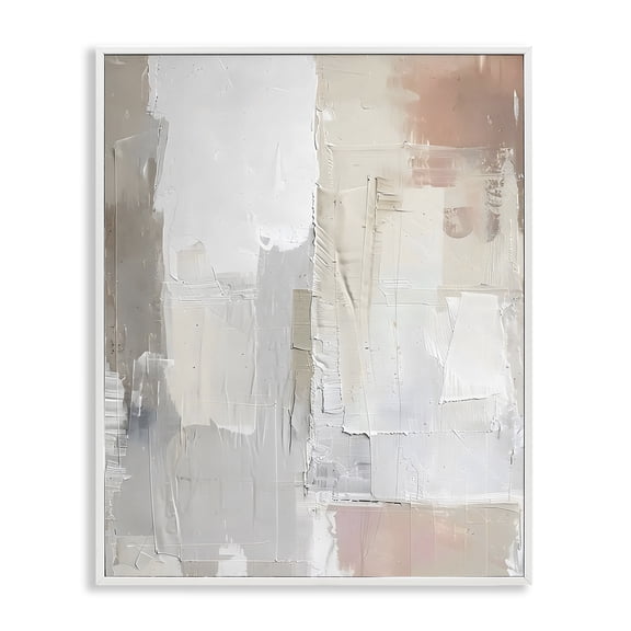 Stupell Industries Blue & Neutral Abstraction White Framed Giclee Art, design by Riley B