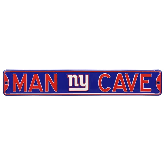 Blue New York Giants 6" x 36" Man Cave Steel Street Sign