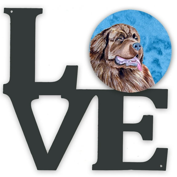 Blue Newfoundland Metal Wall Artwork LOVE