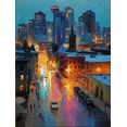 thumbnail image 1 of Blue Night Edmonton Alberta Canada Skyline Canvas Print, Cityscape Home Office Interior Wall Decor, 1 of 8