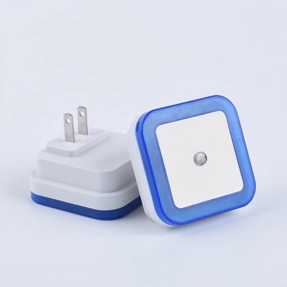 Blue Night Light Plug-into Wall - 1 Pack Night Light Dusk to Dawn Sensor Plug in LED Lighting, Auto-On/Off Lamp for Home Living Room Bedroom Bathroom Hallway Kitchen