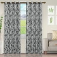 thumbnail image 1 of Blue Nile Mills Jacquard Curtains Set of 2 with Grommet Top Header, 52" x 108", Black-Grey, 1 of 4
