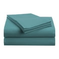 thumbnail image 1 of Blue Nile Mills Stripe Wrinkle-Resistant Microfiber Deep Pocket Sheet Set, King Sheet, Teal, 1 of 3