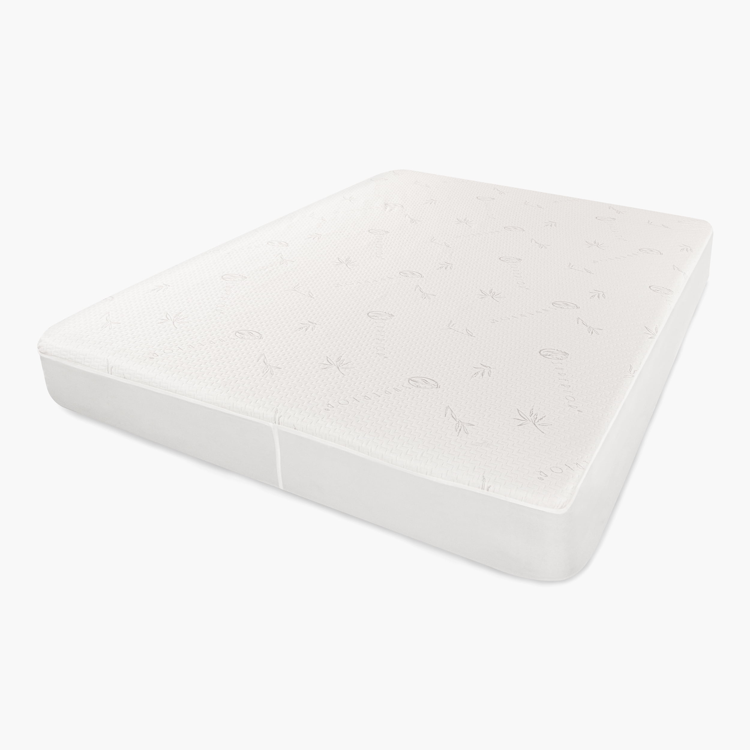 Twin White Waterproof Bamboo and Polyester Mattress Protector