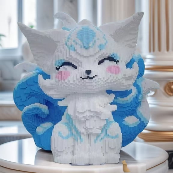 Blue Nine-Tailed Fox Building Block Set - 7125 Pieces | Very Suitable for Adults and Youth. | Ideal Gifts for Christmas, Halloween.