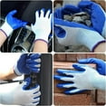 thumbnail image 1 of Blue Nitrile Coated Work Gloves for Construction Gardening Grip, By Meiiso, Large Inventory!, 1 of 7