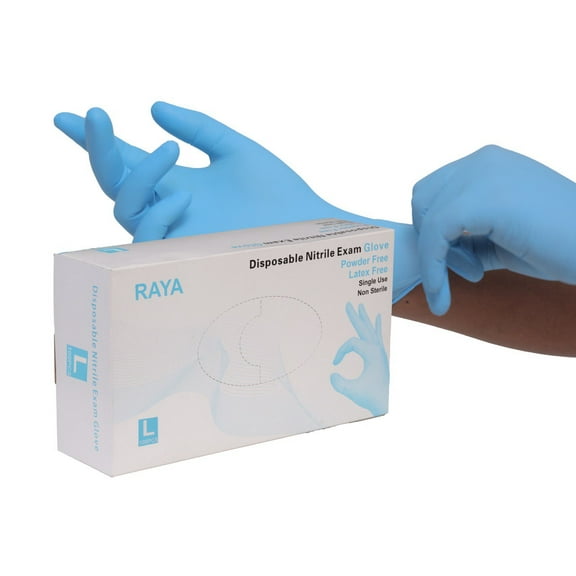 Blue Nitrile Disposable Gloves,100 Count, Powder & Latex Free,Non-Sterile,Large