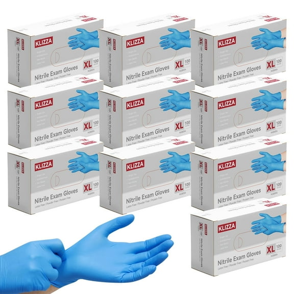 Blue Nitrile Disposable Gloves 1000 Pcs, Latex-Free and Powder-Free, Safe for Food Processing, Beauty Salons, Medical Care, and Household Cleaning