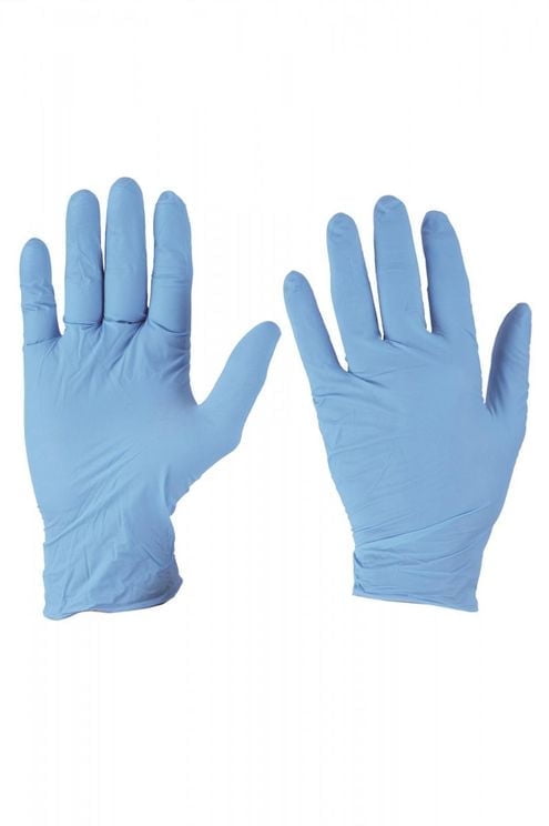 Blue Nitrile Gloves powered Free Medium by ANYCL  3.5 mil Thick Design in Japan , Free-Latex 10 Pack of 100 use for Food , Garage, Tattoo-Beauty Salon
