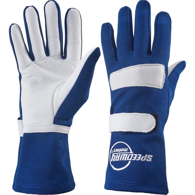 Blue Nomex Racing Gloves-Single Layer-Small