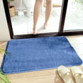 thumbnail image 1 of Blue Non-Slip Absorbent Bathroom Rug Mat | 16X24 Inch Microfiber Carpet for Bath Tub & Shower | Machine Washable Floor Mat for Living Room & Bedroom, 1 of 8