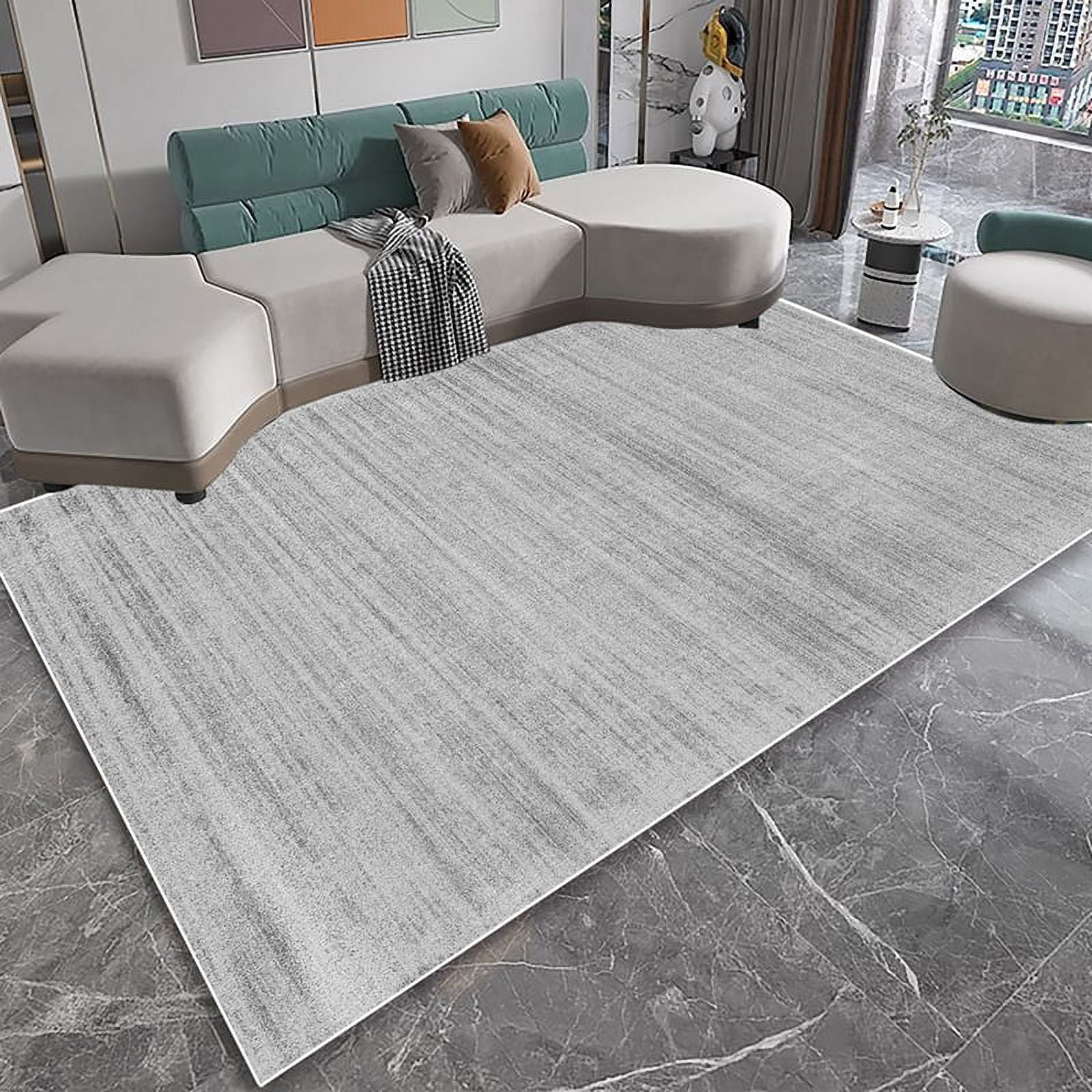 Blue Nordic Carpet Living Room Home Room ration Soft Plush Non-slip ...