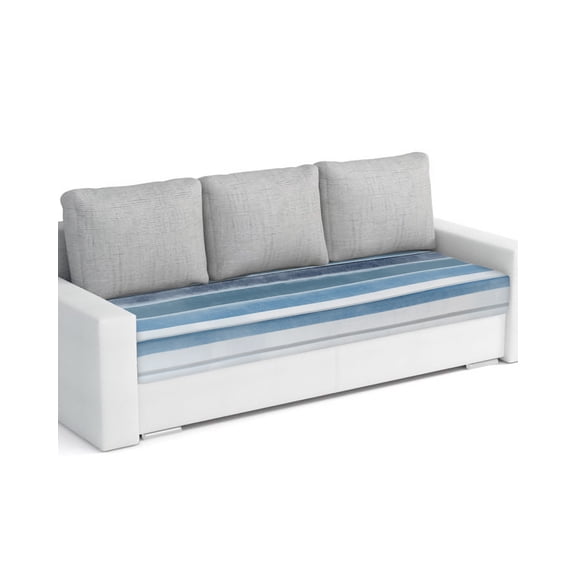 Blue Nordic Style Stripes Couch Cushion Covers Stretch, Washable Sofa Seat Covers Individual Seat Cushion Sofa Slipcovers Blue Gray Texture Couch Cover Furniture Protector L-1PCS