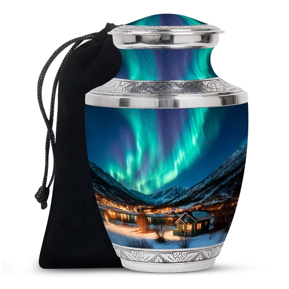 Train Large Urns for Human Ashes Adult Female and Male, Elegant Decorative Cremation Box, Memorial Burial Keepsake Gift - 6Inch - Medium Size Urn - 1Pcs