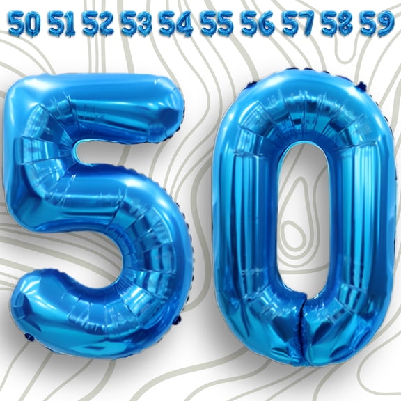 Fillable Letters 10 In 50th Balloons for Birthday and Anniversary