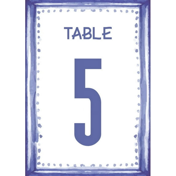 Blue Number Table Cards Number 1-40 Double Sided For Wedding Reception Event Party Baby Shower Birthday 4x6