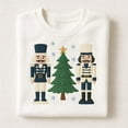 thumbnail image 1 of Blue Nutcracker Embroidered Sweatshirt, Winter Christmas Tree Toy Soldier Crewneck, Holiday Ballet Gift, 1 of 4