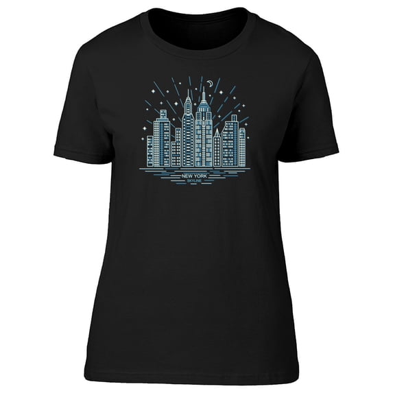 Blue Nyc Skyline T-Shirt Men -Image by Shutterstock, Male 3X-Large