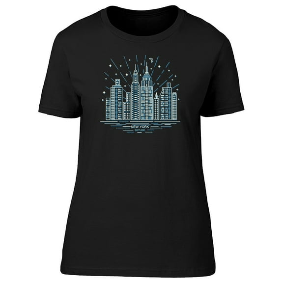 Blue Nyc Skyline T-Shirt Men -Image by Shutterstock, Male Small