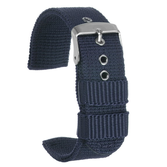 Uxcell Blue Nylon Watch Band 20mm Width Soft and Comfortable Nylon Strap with Silver Buckle