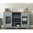 thumbnail image 1 of Blue And Oak Buffet Cabinet With Entryway Function Wine Storage, 2 Drawers, For Kitchen, Dining Room Modern Sideboard Buffet, Rack, Glass Door Cabinets, Kitchen Room,, 1 of 6