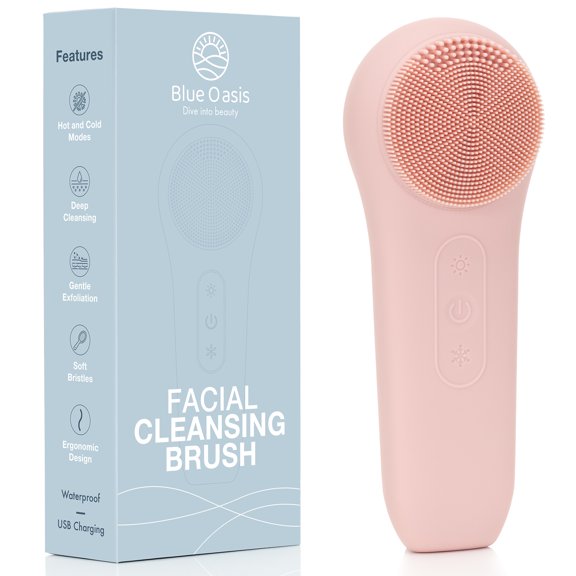 Blue Oasis Facial Cleansing Brush Waterproof Silicone Face Brush Cleanser Massaging Face Wash Brush