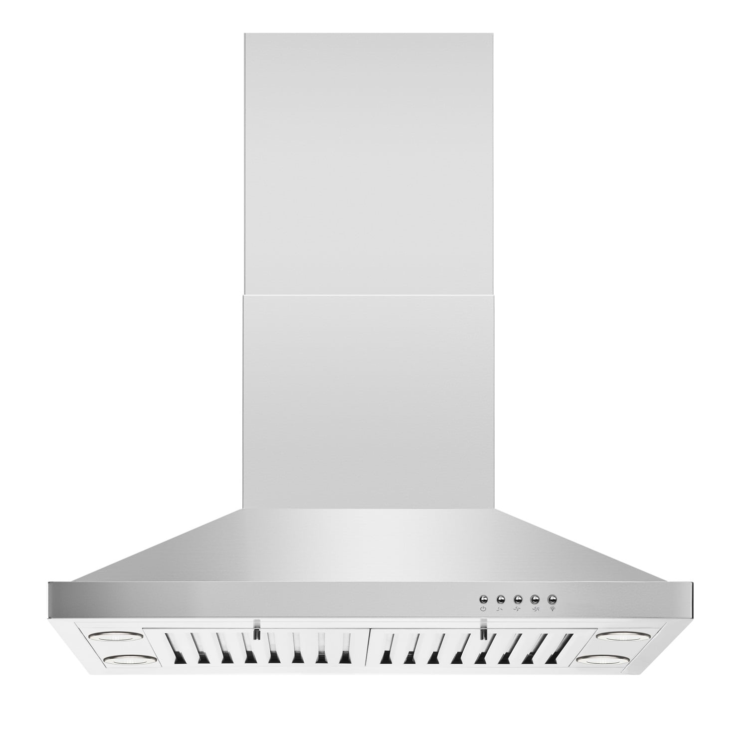 30-Inch Stainless Steel Island Range Hood with LED Lighting