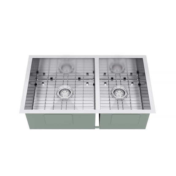 Blue Ocean 32" 16 Gauge Stainless Steel Undermount Kitchen Sink with FREE Grids and Strainers (KSR122L)