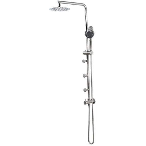 Blue Ocean 42” Stainless Steel Retro-Fit Rain Shower System with Shower Head, Body Nozzles, and Adjustable Slide Bar (SC32002)