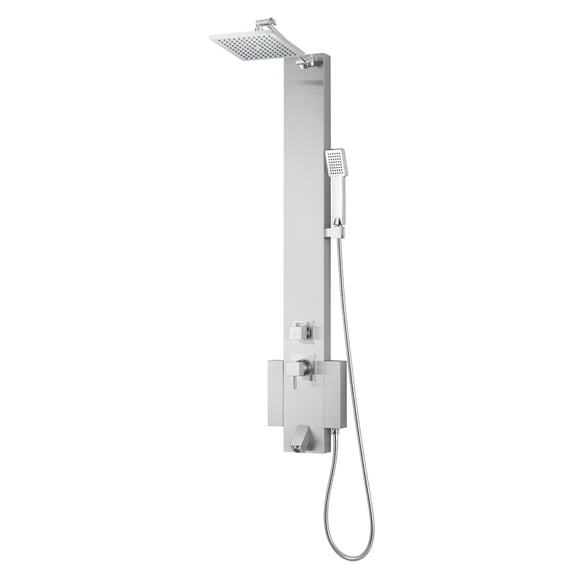Blue Ocean 48 inch Stainless Steel SPS822A Shower Panel Tower with Rainfall Shower Head and Spout