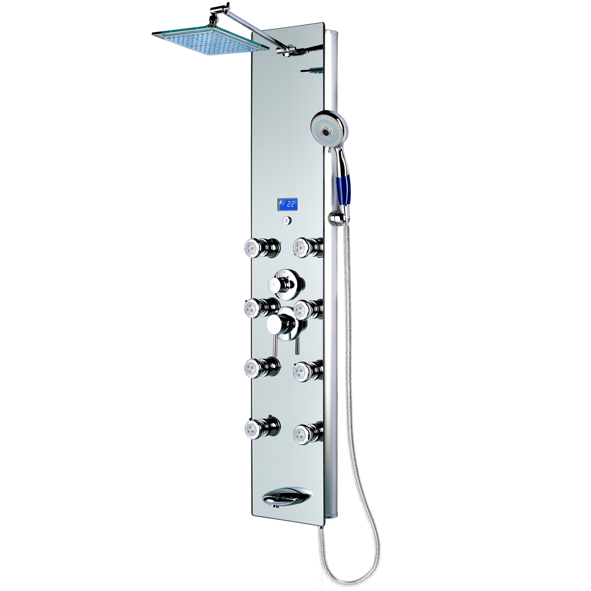 Blue Ocean 52 Aluminum SPA392M Shower Panel with Rainfall, 8