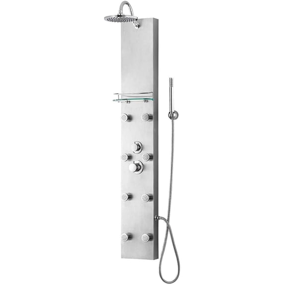 "Blue Ocean SPS8801 57-inch Stainless Steel Thermostatic Shower Panel Tower Column