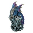 thumbnail image 1 of Blue Ocean Atlantis Dragon Perching On Crystal Rock Cavern Small Figurine, 1 of 9