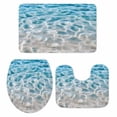 thumbnail image 1 of Blue Ocean Bath Mat 3 Piece Bathroom Rug Set, Underwater Sea Waves Water Ripple Seascape Non Slip Bath Rug Contour Mat and Toilet Lid Cover, Absorbent Shower Mats Soft Bath Rugs and Mats Sets, 1 of 8